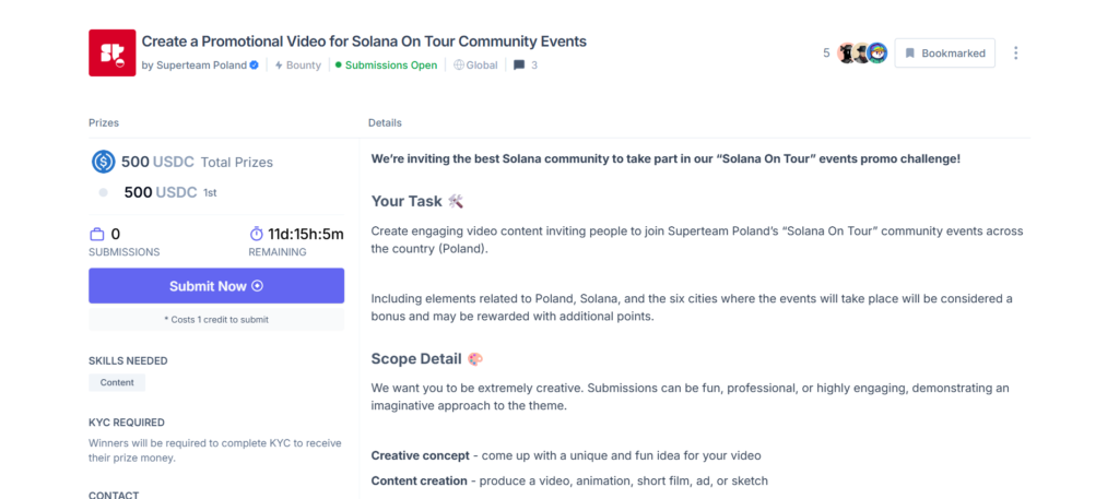 Create a Promotional Video for Solana On Tour Community Events by Superteam Poland | Bounty | Submissions Open